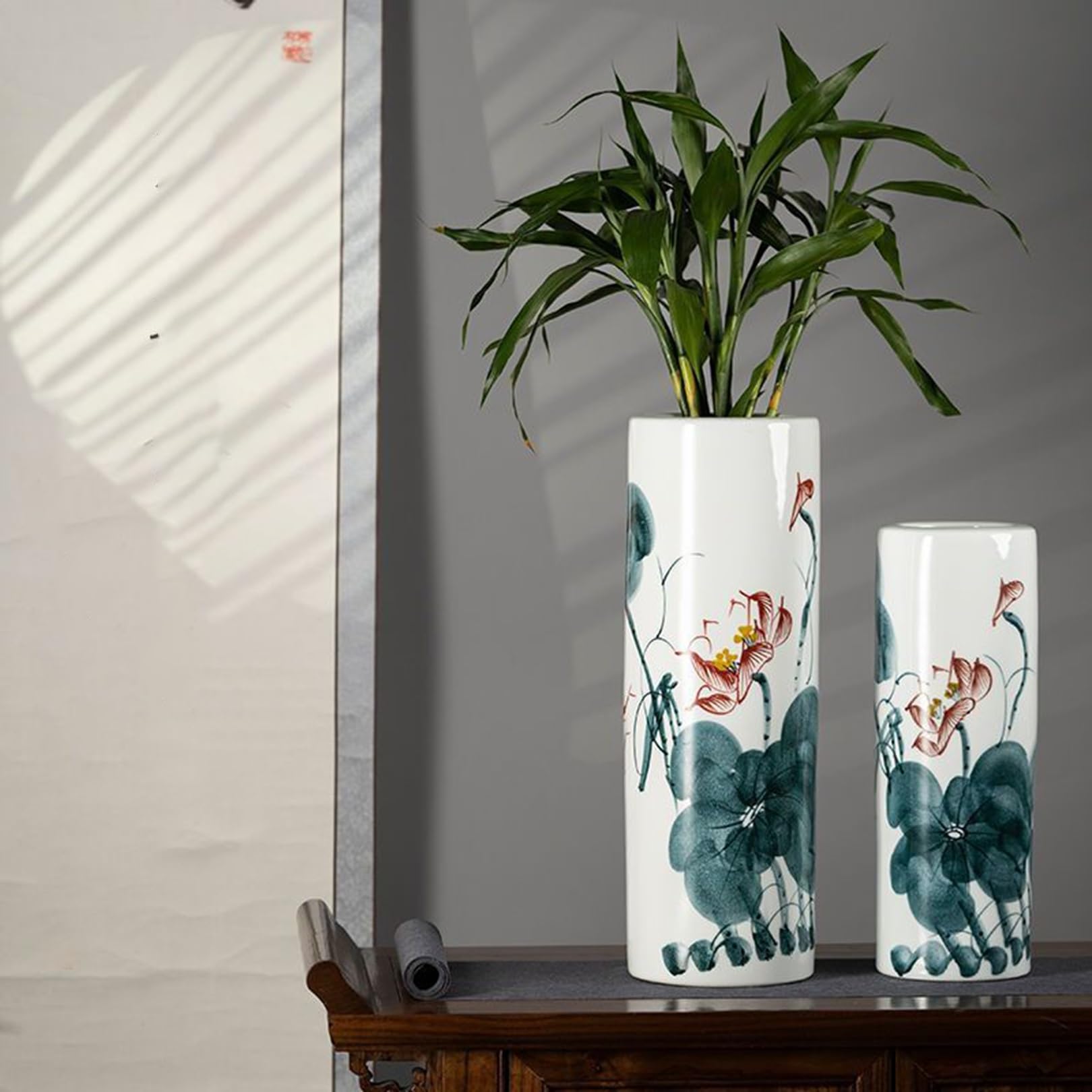 CUXAHO Ceramic Umbrella Stand,Storage Canes Walking Sticks Racks Floor Vase For Home, Hotel, Office Decor,Entryway Indoor