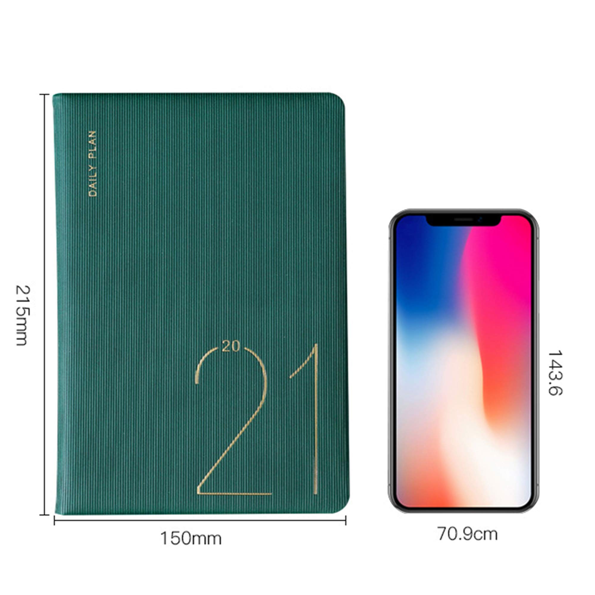 2021 365 Tage Tagebuch - 2er Pack (Rot & Grün) Notebook, A5, Chinesisches Schriftzeichen
