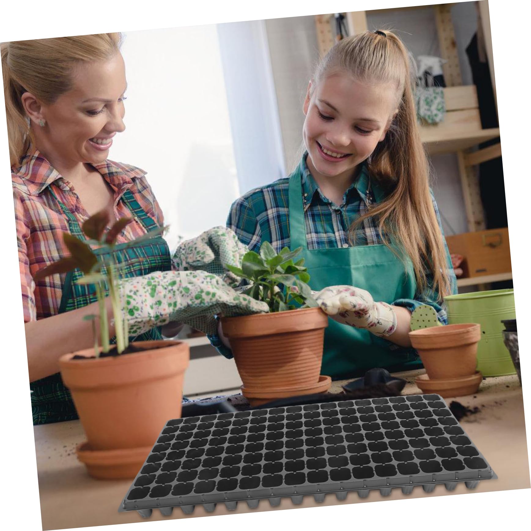 ibasenice 10 Plaques de Culture Alvéolées Rigides pour Semis, 128 Cellules, PVC, Lot de 10, Pépinière et Culture des Plantes pour Jardinage Maison