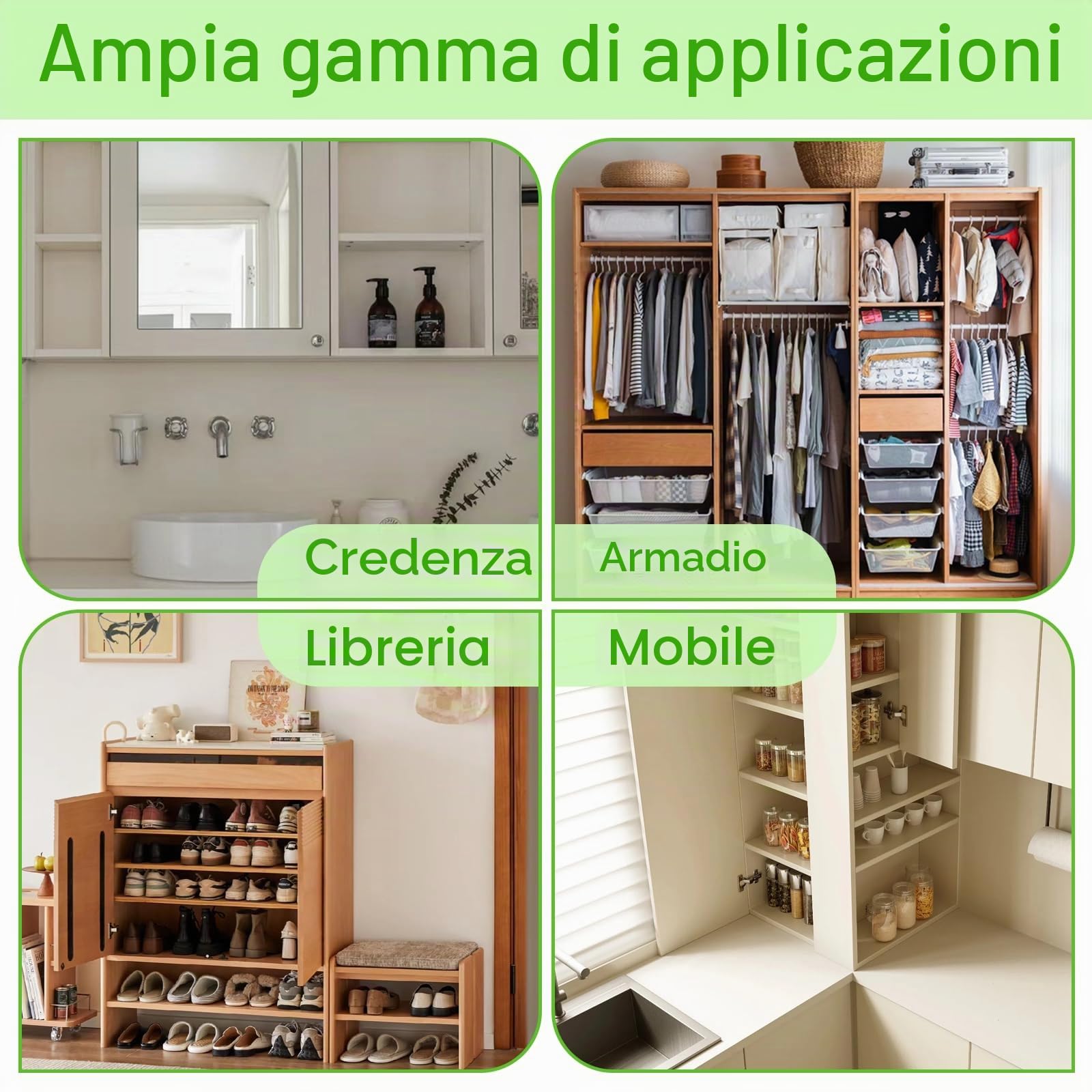 12PZ Perni Per Mensole Mensola Armadio Supporti per Mensole Vetro Reggimensola Legno 7.5mm Acciaio Solido Viti per Mensole per Librerie Armadietto del Vino Mobile Scarpe con Maniche Antiscivolo