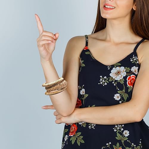 Miniatura 9 de Pure Hands Juego de pulseras tejidas a mano con forma de cuña ecológica, 2 pulseras de ratán trenzadas para mujer, accesorio de moda sostenible,