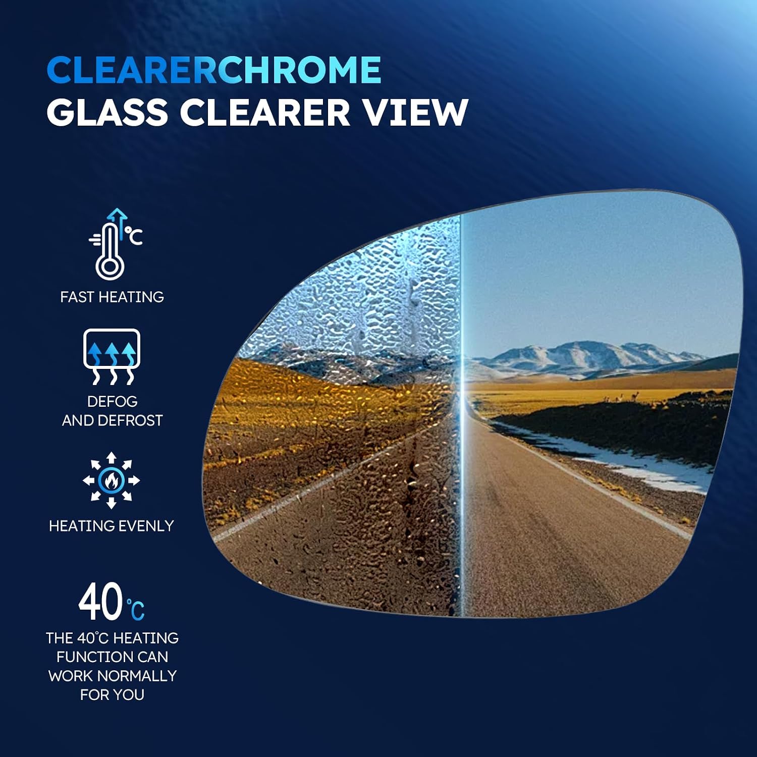 Exterior Drive Side Mirror Glass Compatible With Volkswagen Tiguan 2009 2010 2011 2012 2013 2014 2015 2016 2017 Left Side LH ‎Power Heated Convex Mirror Glass