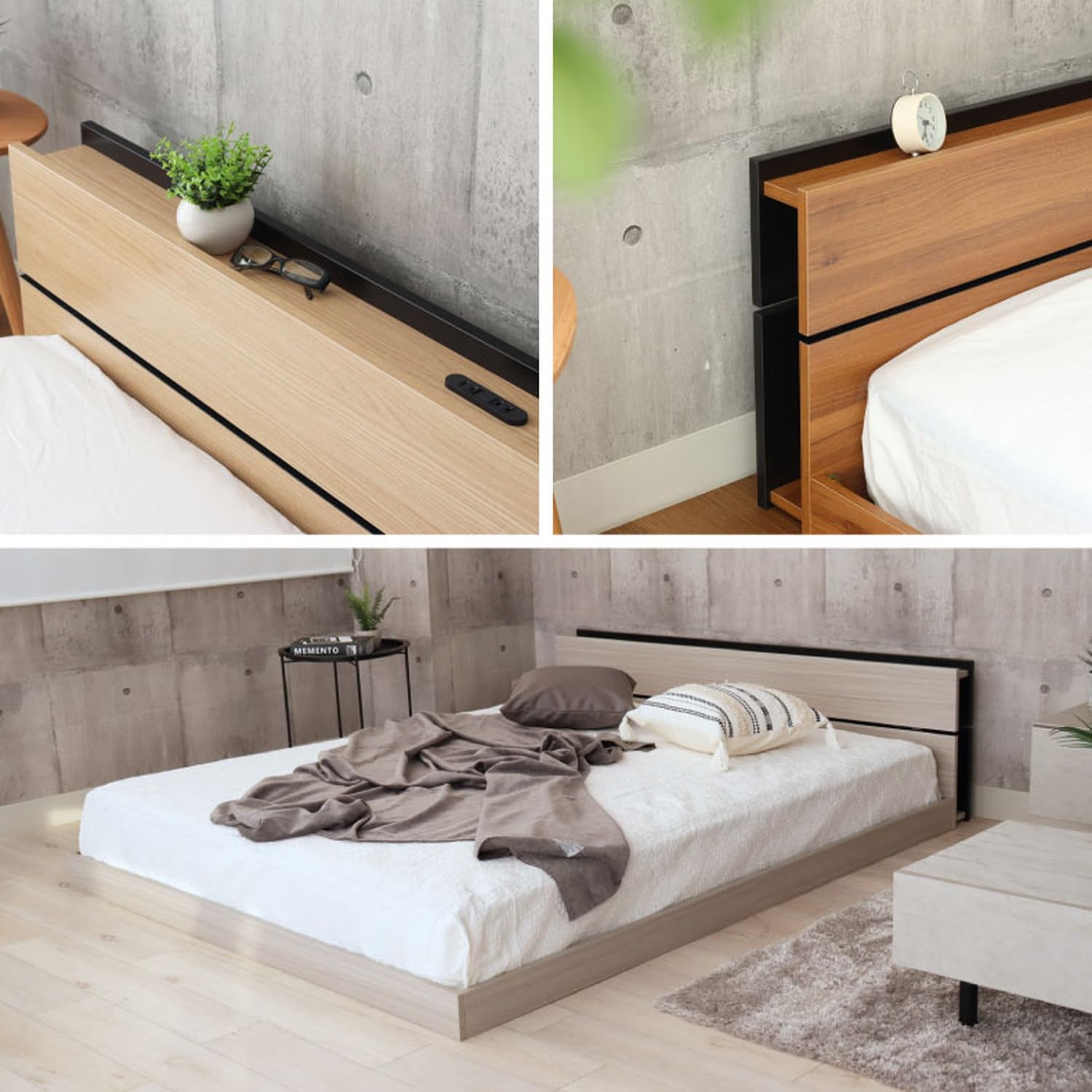 マナベインテリアハーツ ダブル マットレス フレーム付き