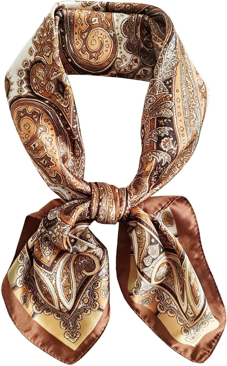 Hjiaruiky 27″ Satin Head Scarf Silk Like Hair Scarf Head Scarves for Women Head Bandana Wraps Purse Scarf
