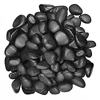 Vista 1 de Guijarros de piedra negra pulida a granel, 30 libras, de 1 pulgada a 2 pulgadas, para plantas, jardines, decoración, paisajismo, suculentas