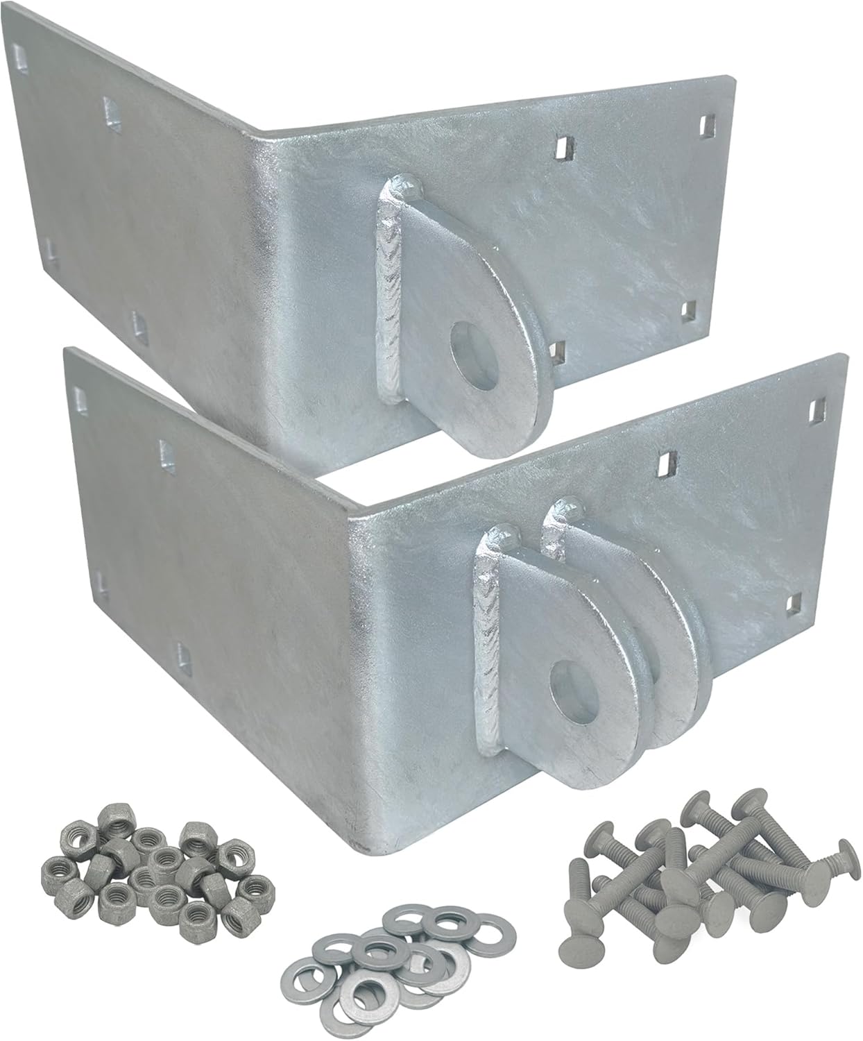 Floating Dock Outside Corner Hinge Plate Bracket, Male & Female Set - Heavy-Duty Galvanized Steel (Male & Female Set)