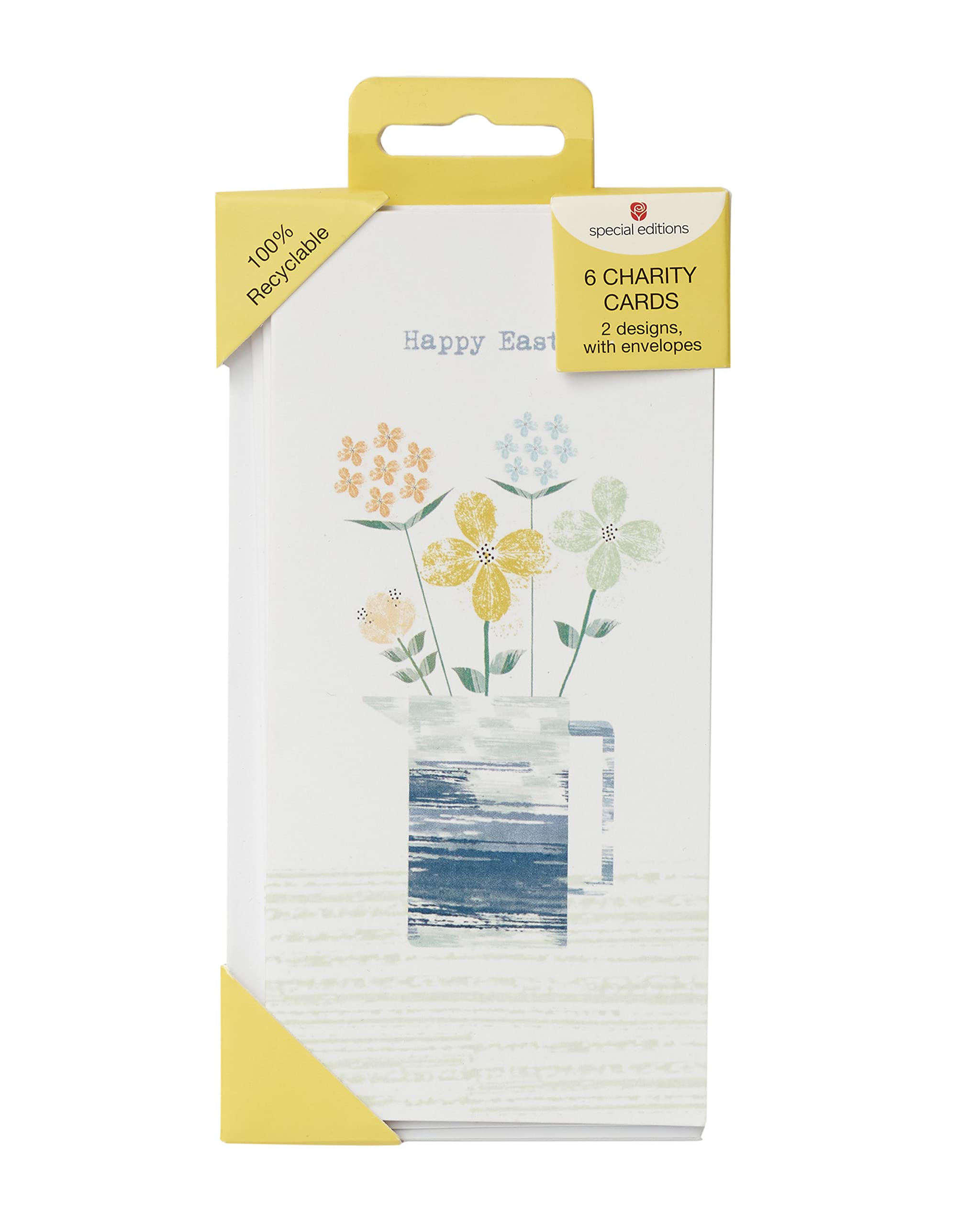 UK Greetings Multipack of 6 Easter Cards for Him/Her/Friend - 2 Floral Designs, multicoloured, 7.5 x 15 cm - Image 4