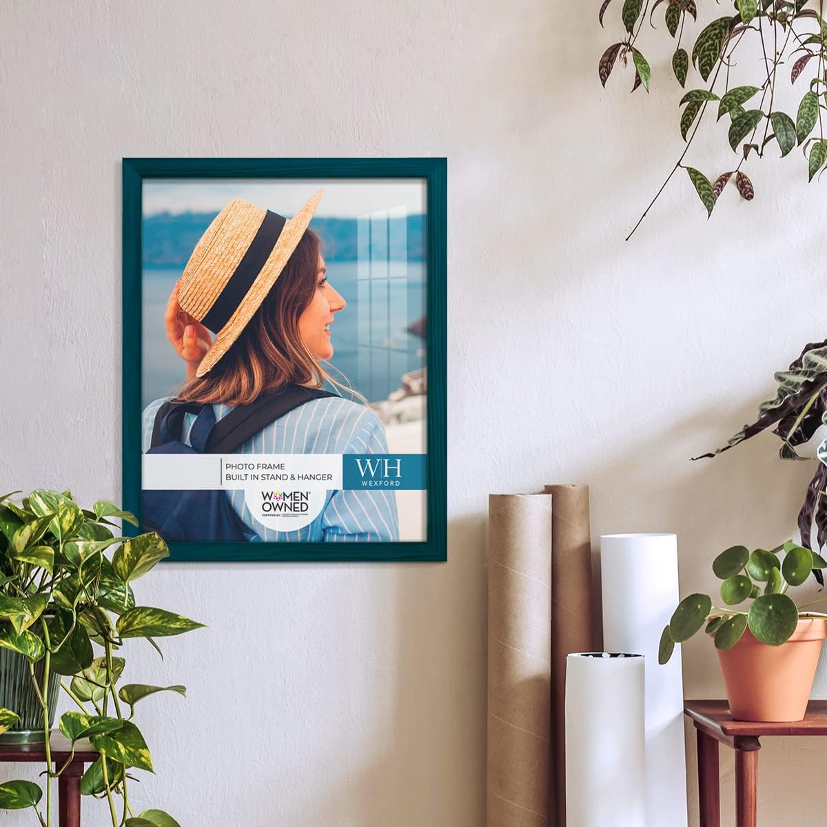 Renditions Gallery 11x14 inch Picture Frame Ocean Blue Wood Grain Frame, Set of 2 High-end Modern Style, Made of Solid Wood and High Definition Glass for Wall and Tabletop Photo Display
