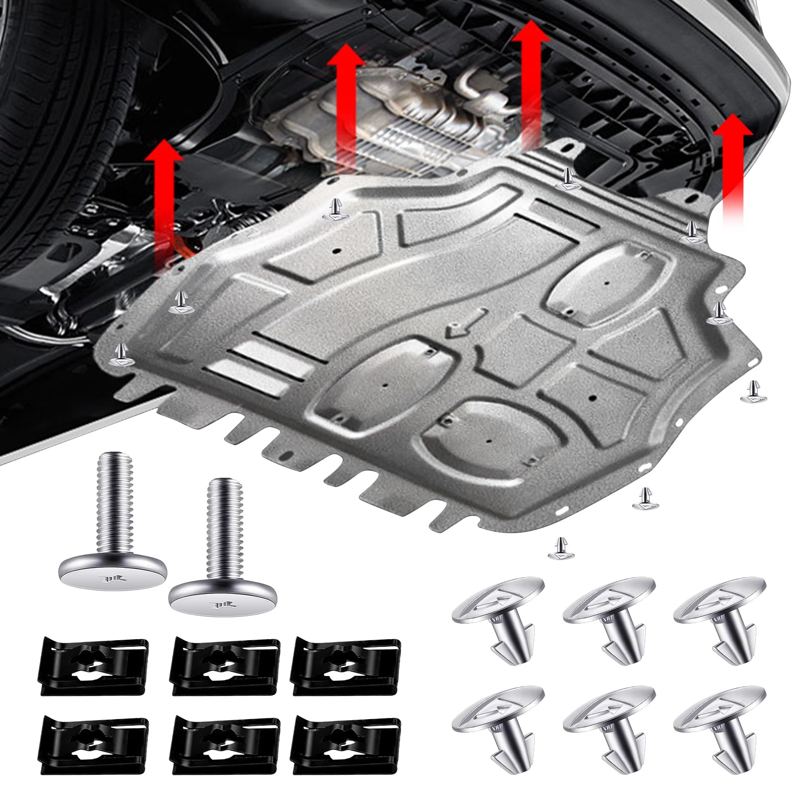 14PCS Engine Splash Shield Hardware Kit, Lower Cover Pin Screws and Clips, 90674-TY2-A01 90105-TBA-A00