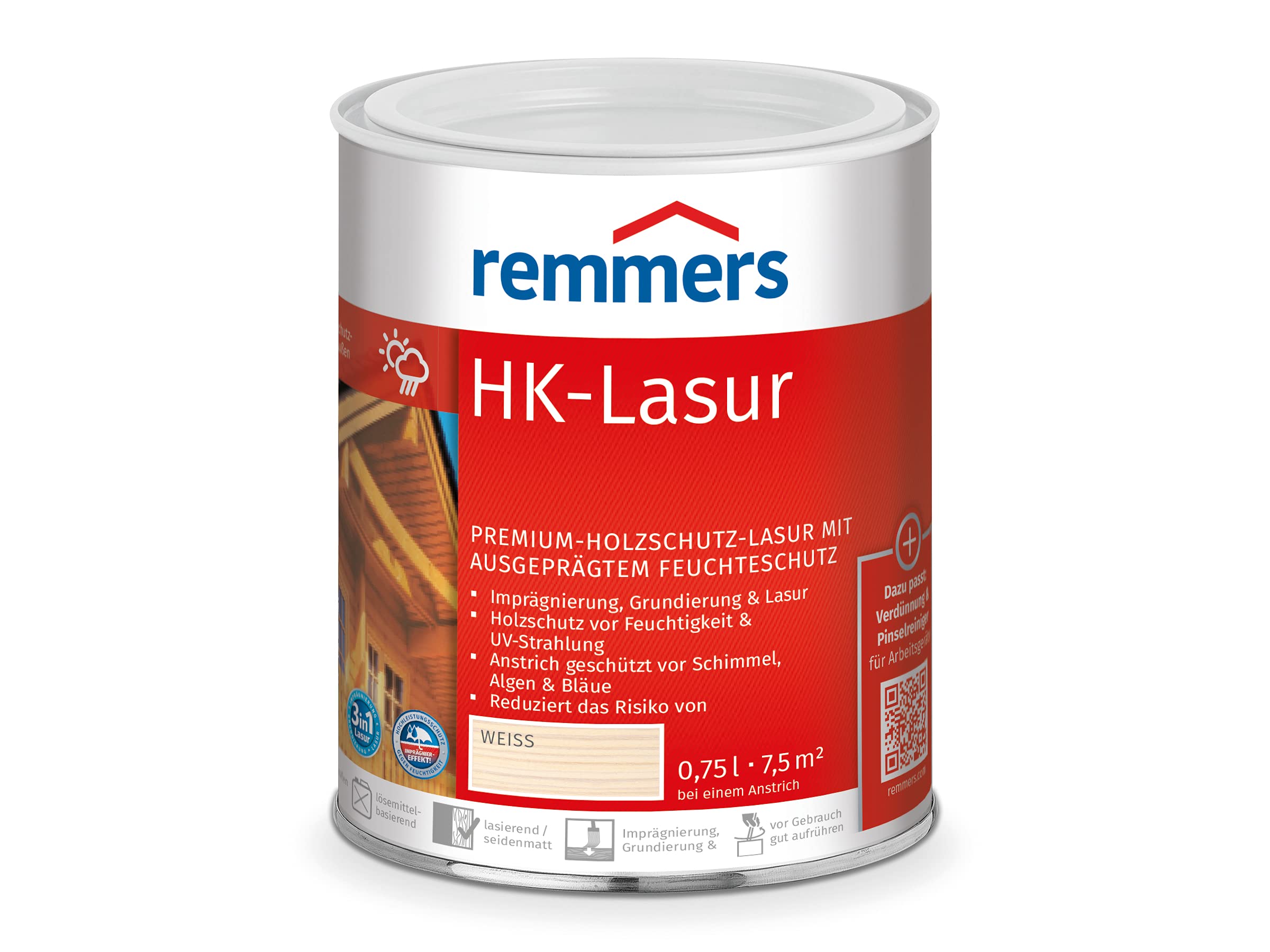 Remmers HK-Lasur 3in1 weiß, 0,75 Liter