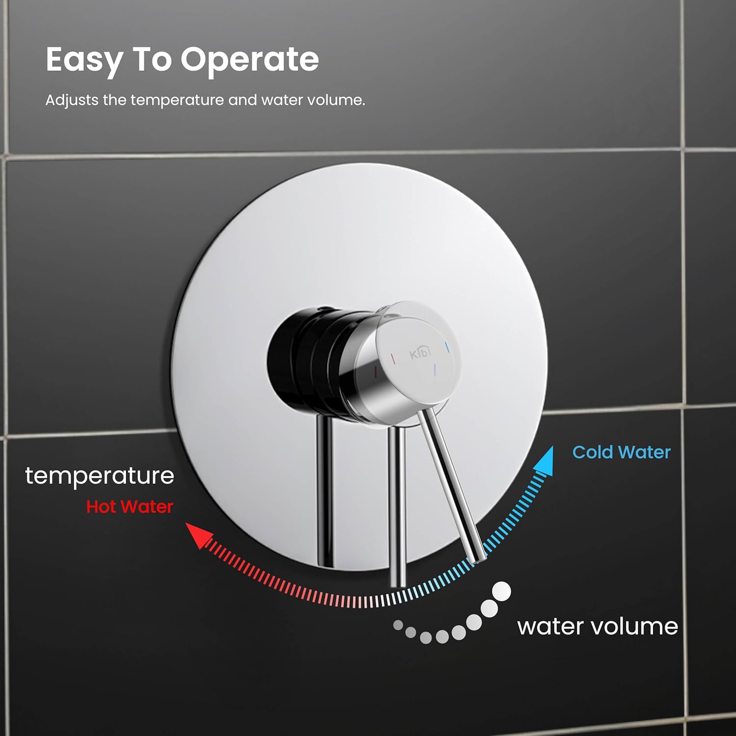 KIBI Circular Wall Mounted Rain Shower Column | 2-Function Shower Faucet System with Rough-In Valve | Solid Brass Construction for Reliable Water Flow and Temperature Control (Chrome Finish, KSC403)