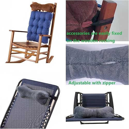 Miniatura 8 de Almohada de cabeza para silla reclinable, para sofá, almohada de cuello reclinable, almohada de cuello de hueso (marrón)