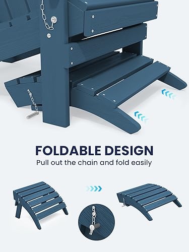 Miniatura 5 de KINGYES Otomana Adirondack plegable para silla Adirondack, azul marino
