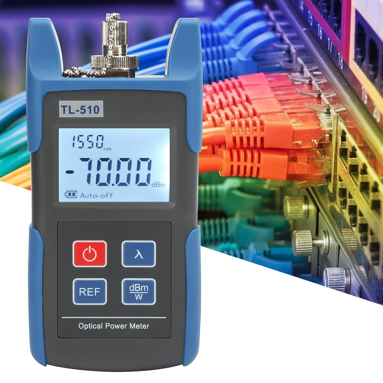 Probador óptico, Probador de Cable de Fibra óptica TL510 Medidor de Potencia óptica de Alta Precisión Detector de Potencia óptica Portátil, Probadores de Red y Cable