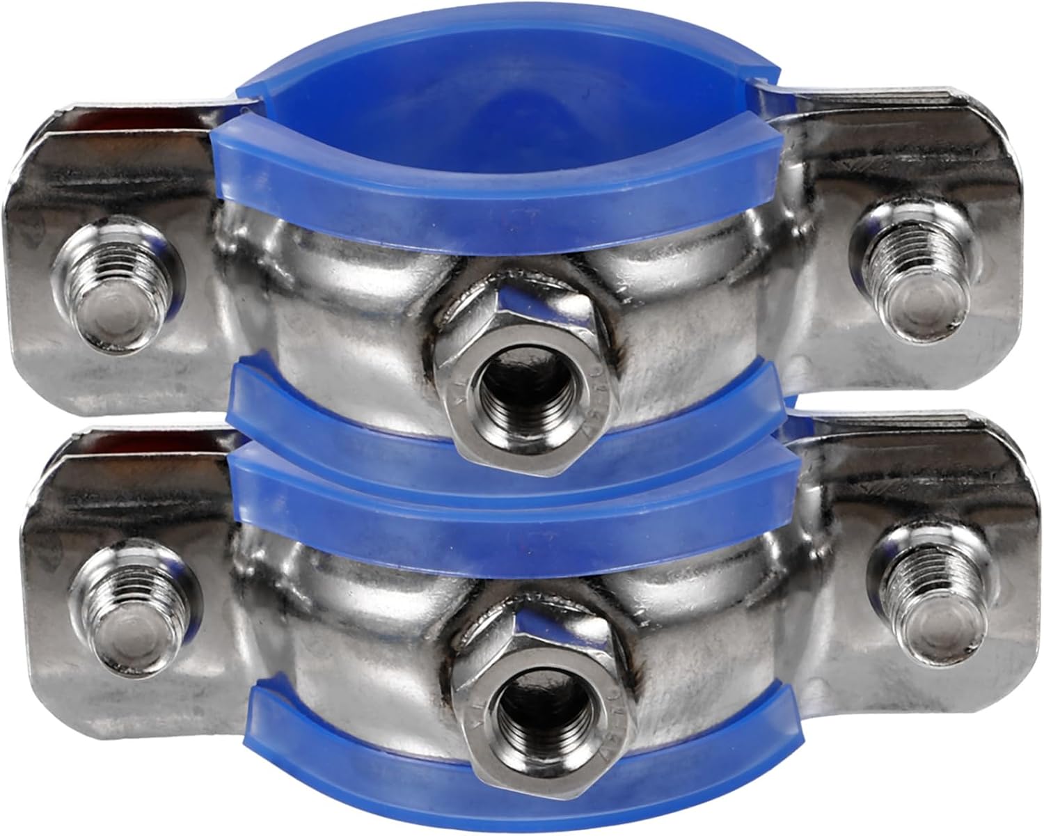 DOITOOL 4pcs Stainless Steel Clamp Bracket Support for Pipes Easy Installation Protective Pad for Wall and Ceiling Mounting