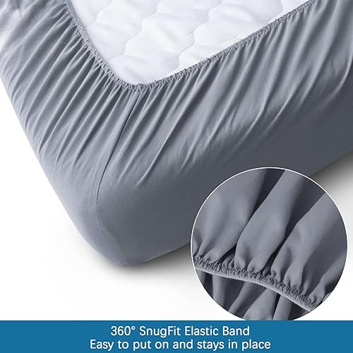 Vista 4 de SPRINGSPIRIT Juego de sábanas para cuna de 30 x 75 x 9 pulgadas, 4 piezas (paquete de 2), sábanas bajeras de tamaño cuna con cama individual