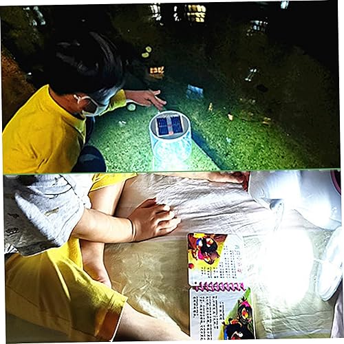 Miniatura 3 de Linterna solar inflable, 2 faroles solares impermeables con LED blancos, lámpara solar portátil plegable con asa para campamento, senderismo,