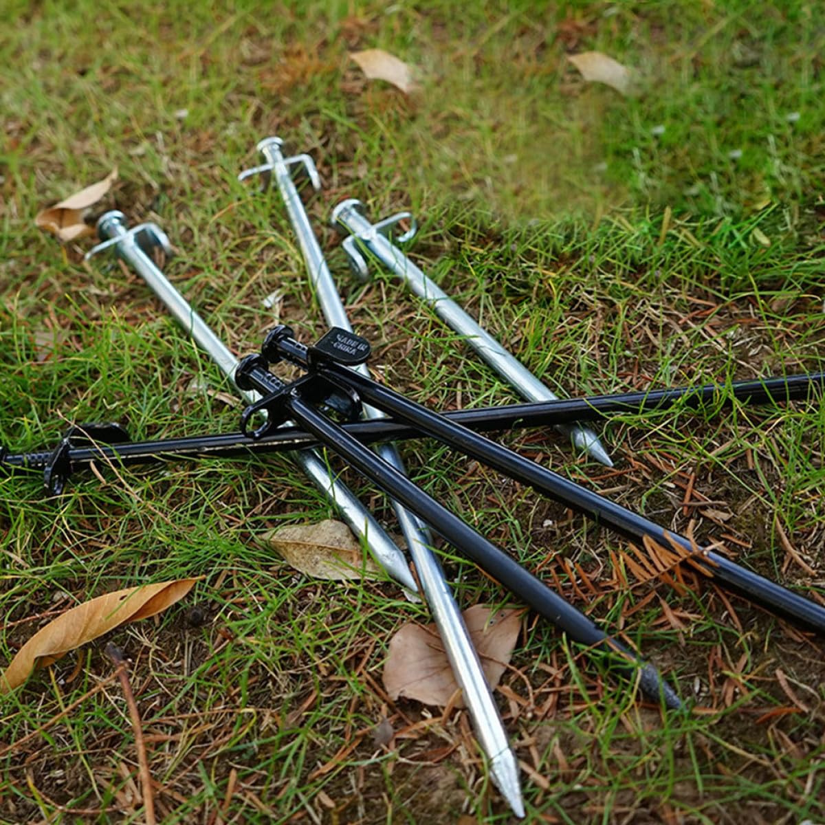 Picchetti per Tende da Campeggio Robusti e Portatili 8 Pezzi in Acciaio Inossidabile Design Tondo Testa e Foro, per Attività Outdoor e Escursionismo