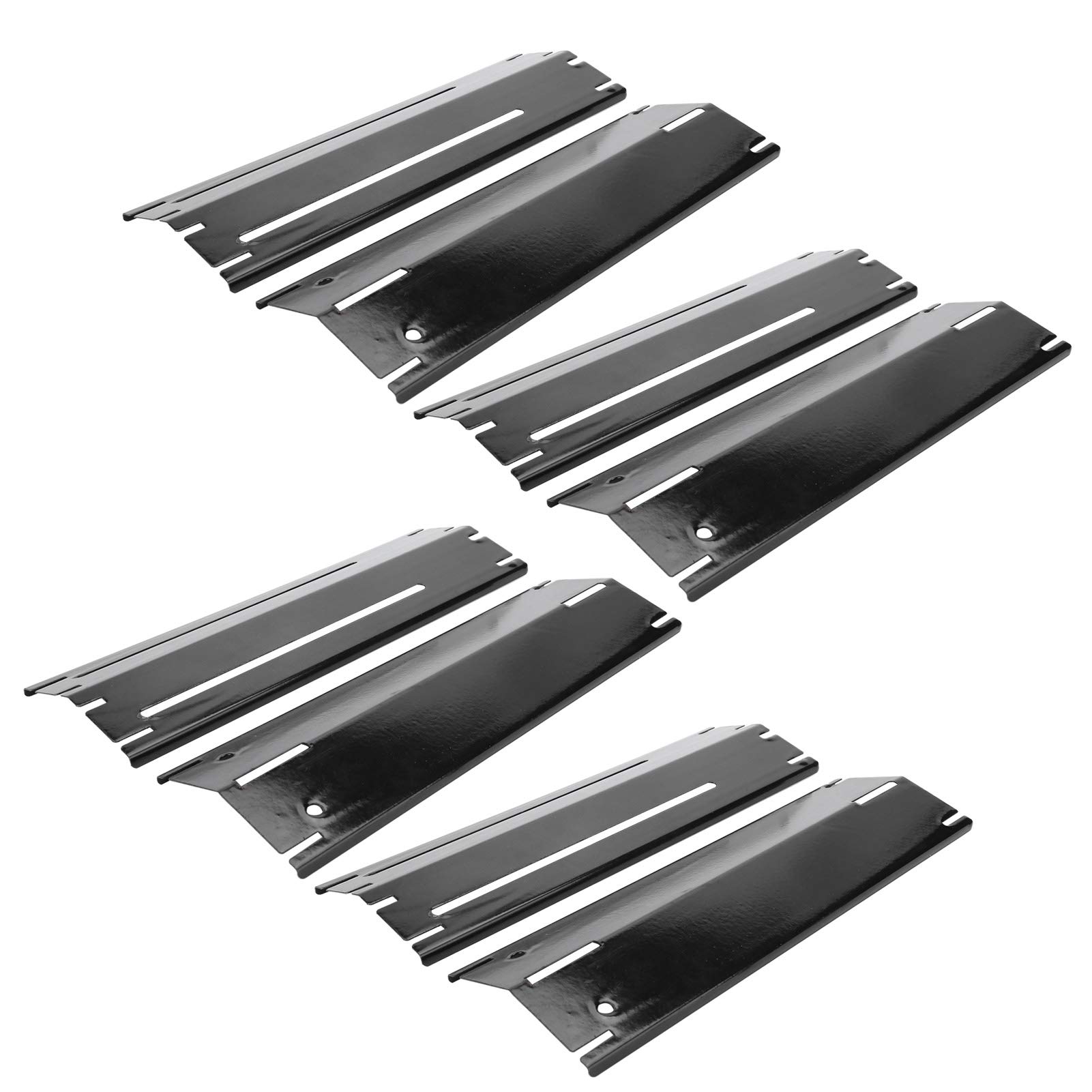 SUNGOOYUE 4 Set Piastra Riscaldante per Griglia in Acciaio Inossidabile Regolabile, Tende Termiche per Copertura Bruciatori Scudi per Forno a Gas, da 11,75 a 21 Pollici
