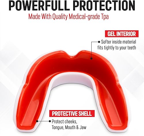 Miniatura 4 de Newhour Protector bucal para boxeo, fútbol, artes marciales mixtas, muay thai, lacrosse y hockey, para hombres y mujeres, protector bucal para