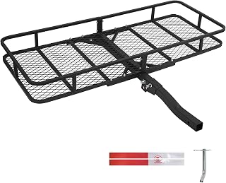 Leader Accessories 60x24x6 Folding Hitch Cargo Carrier Basket - 500 lbs Capacity, Fits 2" Receiver for SUV RV Truck Van