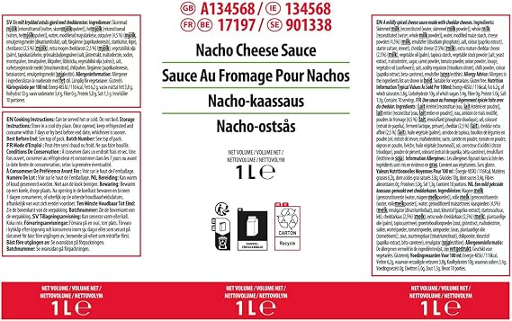 Sysco Classic Nacho Cheese Sauce 1 Litre