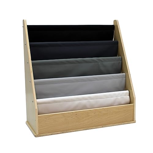 Miniatura 12 de Factory Direct Partners 13132-NT - Soporte de exhibición para libros de abedul, 5 estantes para libros y revistas infantiles para dormitorio, sala