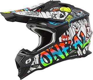 O'NEAL Motocross Helmet, MX Enduro, ABS Shell, Ventilation Openings for Optimal Cooling, 2SRS Helmet Rancid V.24, Adults, Black White