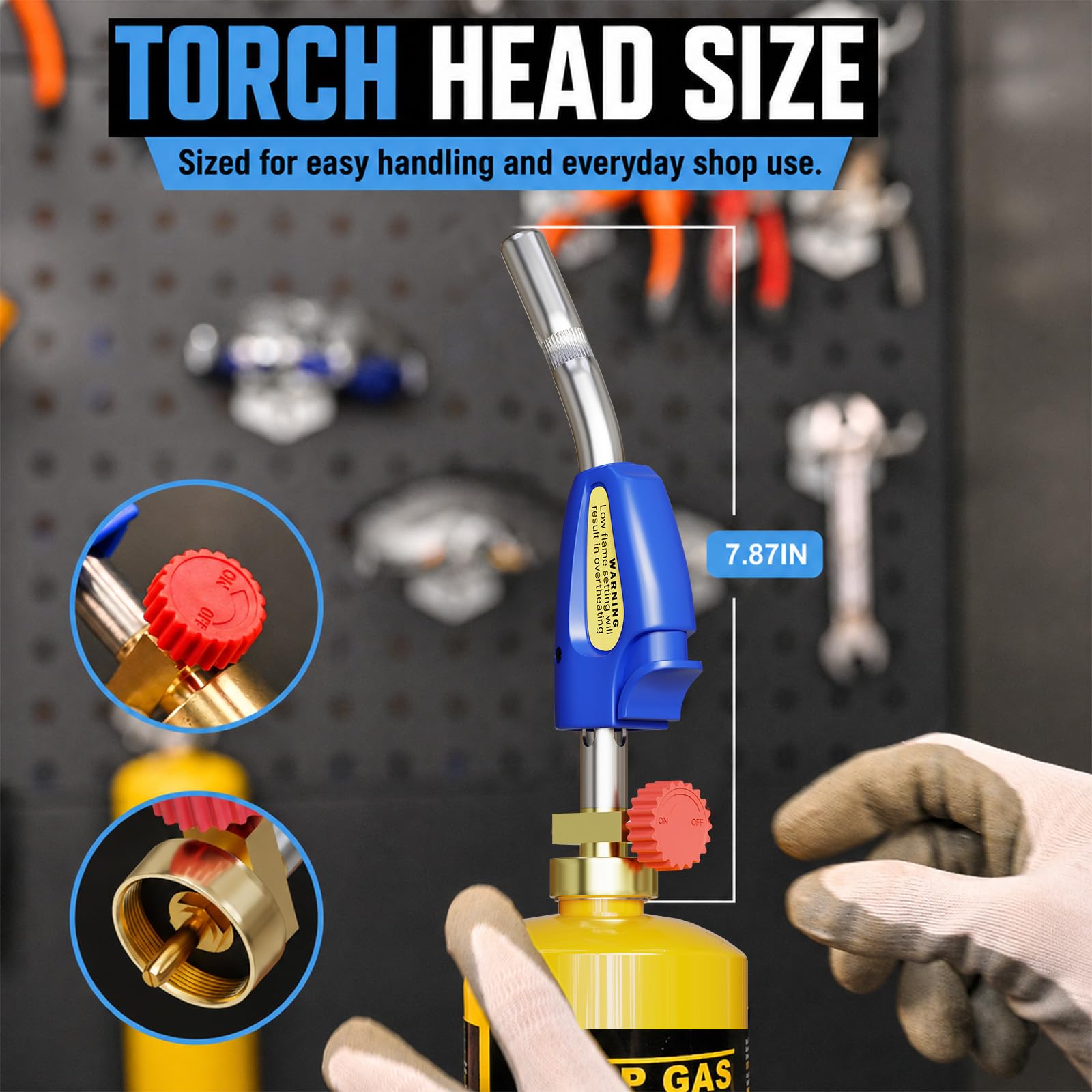 Propane Torch - One-Touch Ignition & Adjustable Flame -4