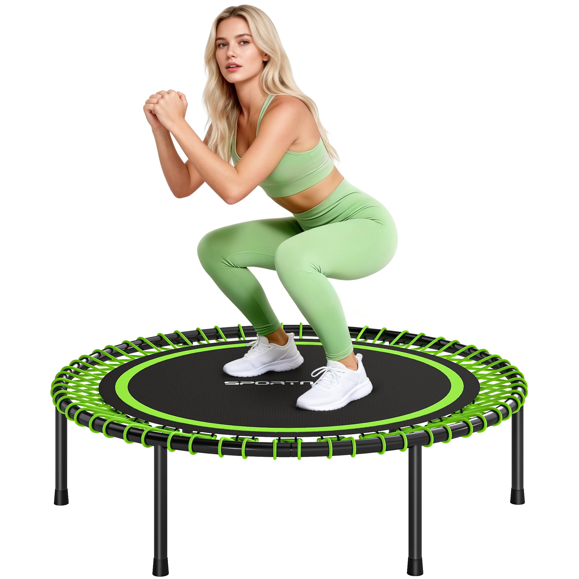 SPORTNOW Trampolino Elastico per Adulti Ø114cm, Carico 200 kg
