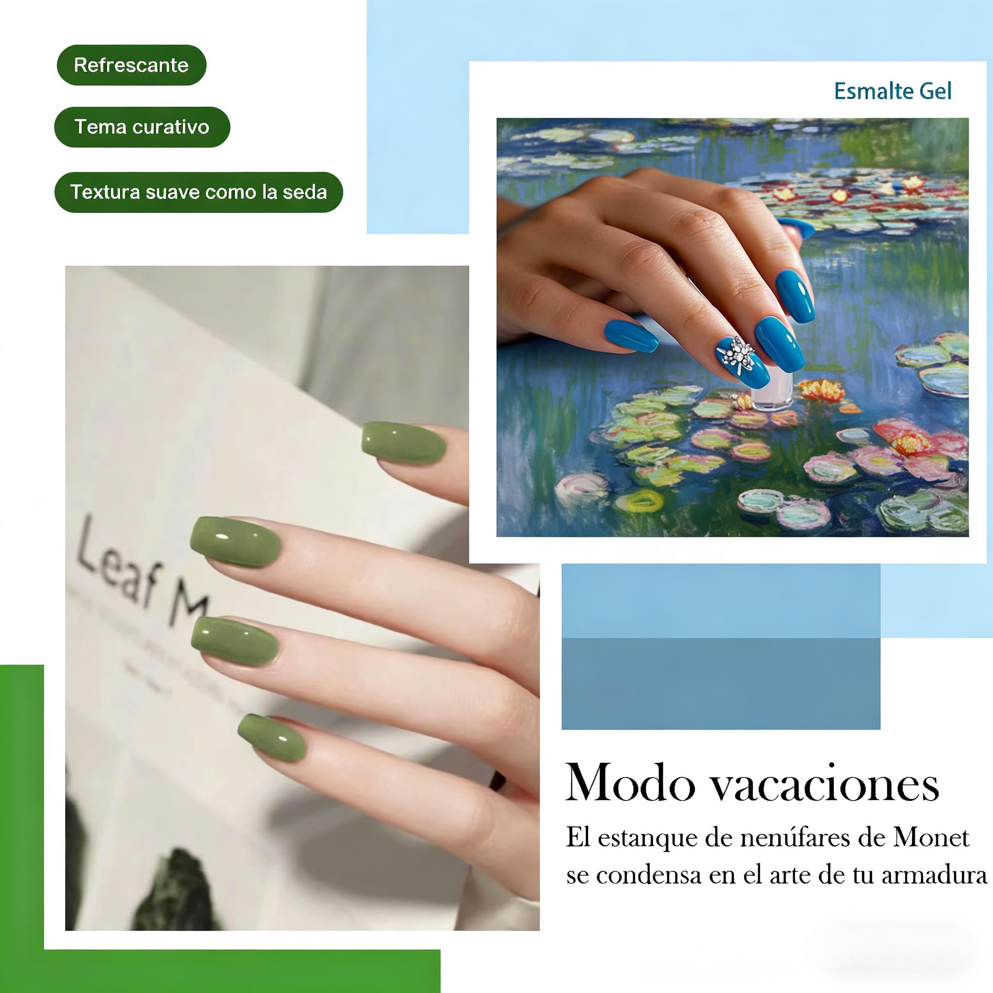 Camila ¿Esmalte semipermanente para uñas 6 colores, set de sal marina estilo bosque, gel para uñas con fototerapia UV LED, manicura profesional de salón 15ML(camilaE)