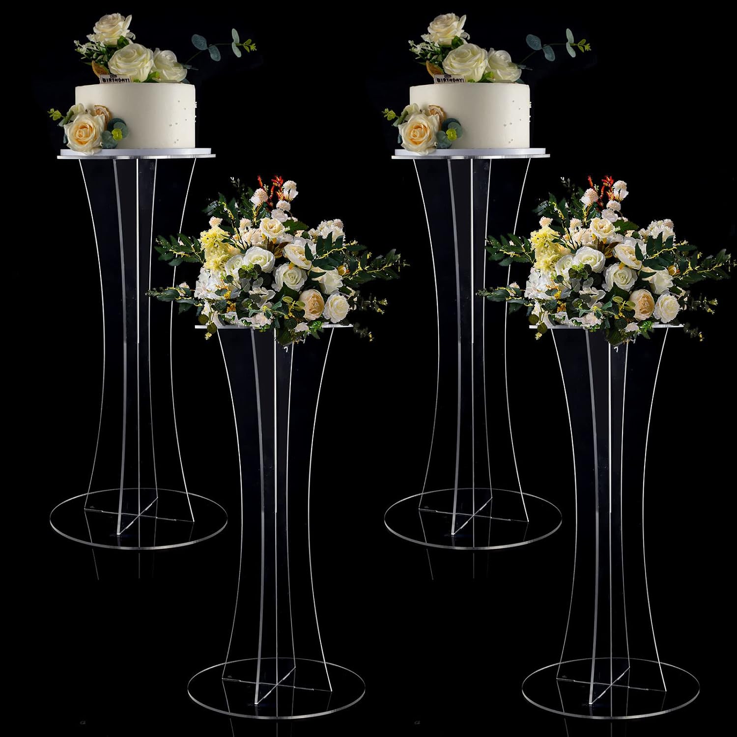 Acrylic Flower Display Stand for Wedding, Clear Wedding