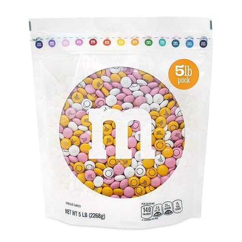M&M'S - Caramelos de compromiso de chocolate con leche, 5 libras de dulces a granel para fiestas de compromiso, regalos de compromiso y barra de
