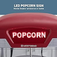 Vista 5 de West Bend Stir Crazy Movie Theater Popcorn Popper, Popcorn Maker Machine with Nonstick Popcorn Kettle, Measuring Tool and Popcorn Scoop for Popcorn