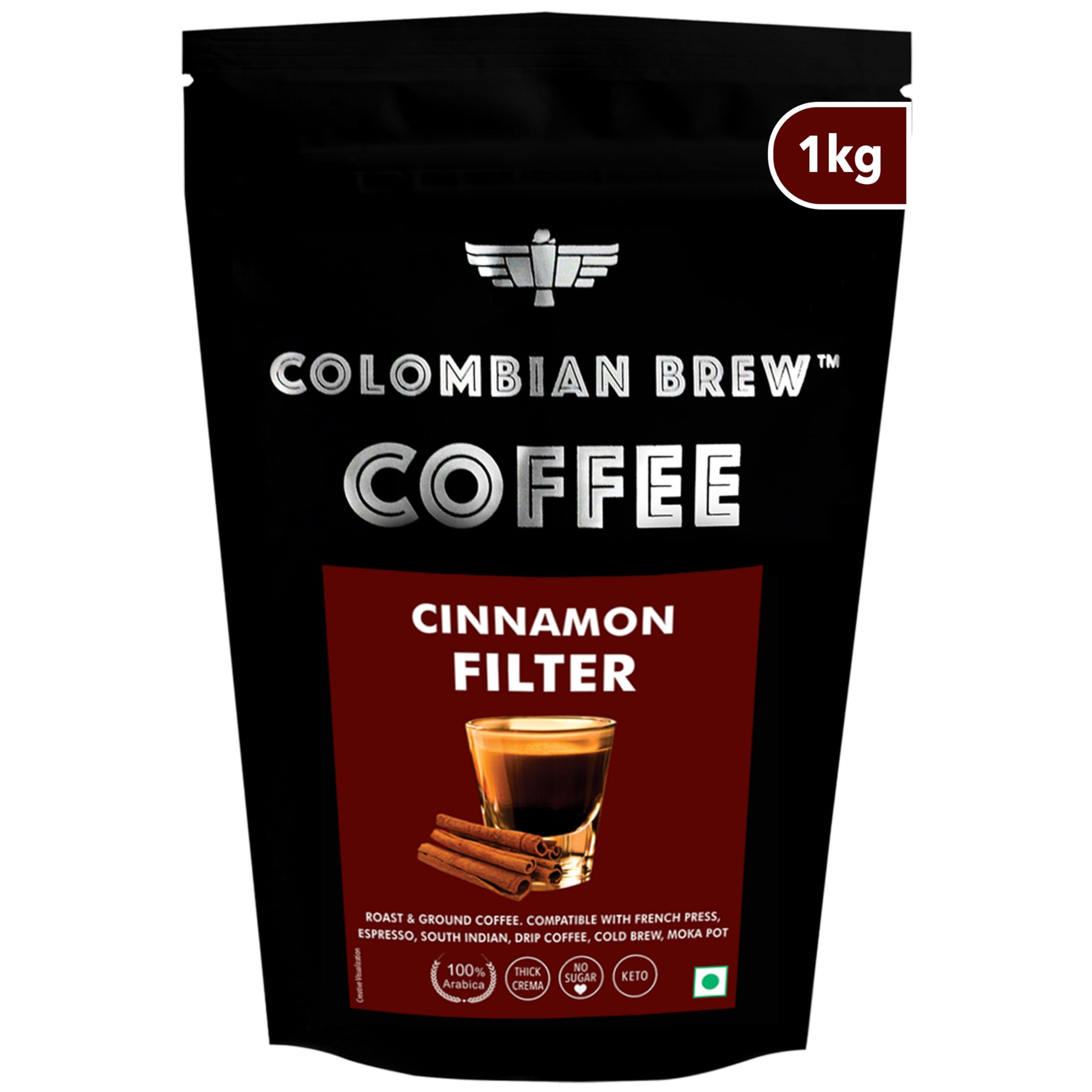 Colombian Brew, Cinnamon Filter Coffee, Arabica Roast & Ground, 1kg (B086L73NDY) Amazon Price History, Amazon Price Tracker