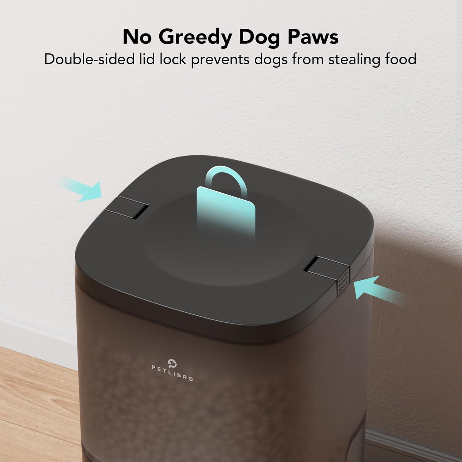 Black Transparent 6L Automatic Pet Feeder with Voice Recorder