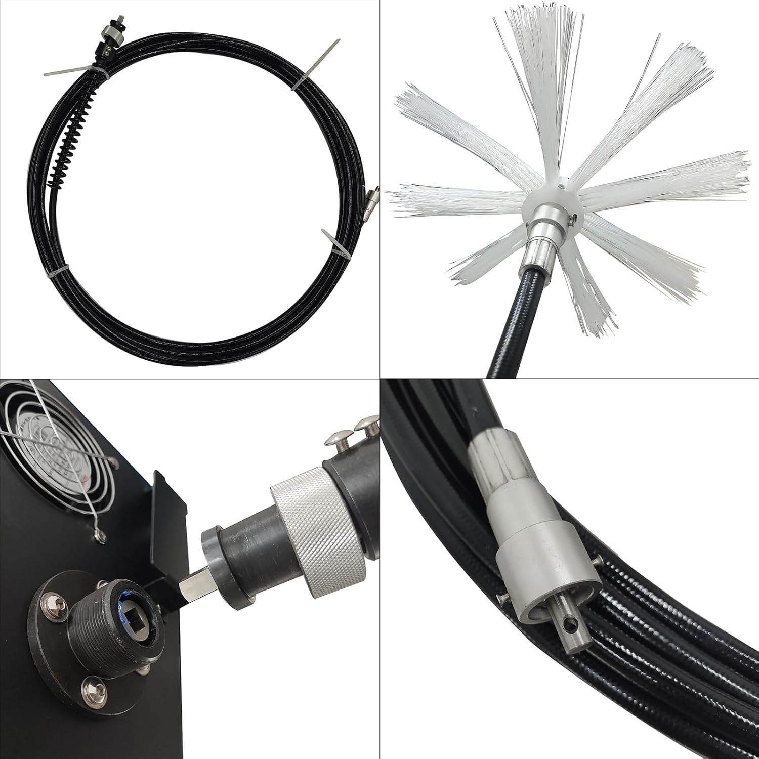 Portable Air Duct Cleaning Machine Industrial Dust Pipeline Cleaner Rotary Brush 50-1000mm Ventilation Pipe Dust Collector Removal Equipment Adjustable Speed for Air Conditioning Workshop