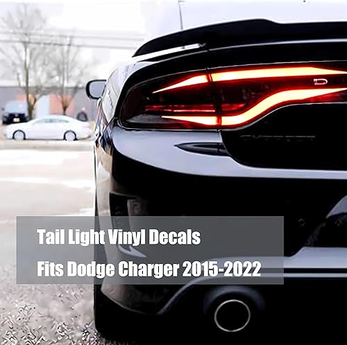 Miniatura 2 de Compatible con Dodge Charger 2015-2023 - Adhesivo de vinilo para pista de carreras de murciélagos, luz trasera, color negro, incluye sxt, rt, SRT,