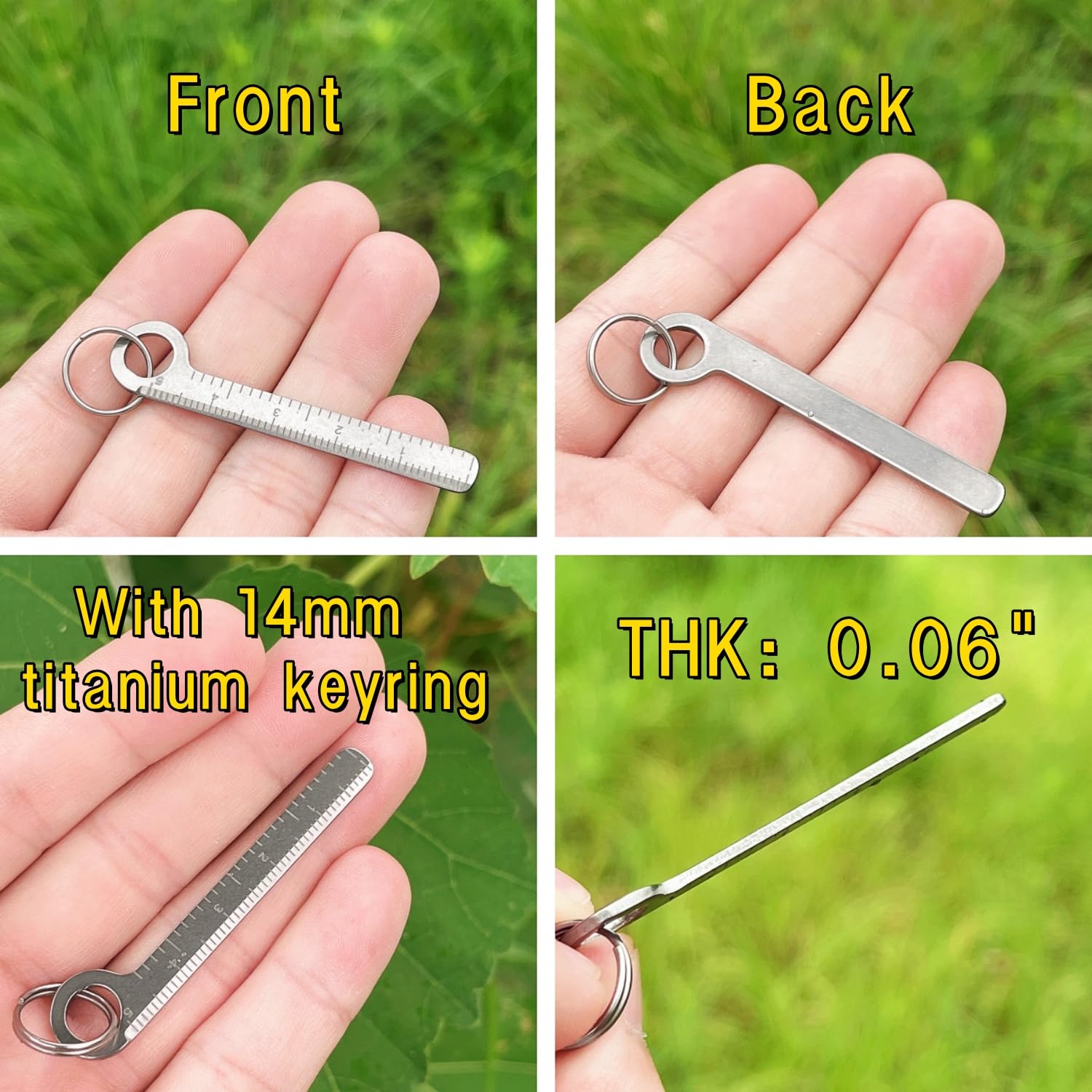 Amazon.co.jp: LXQQFUNチタン定規、ポータブルEDCマイクロ定規、軽量