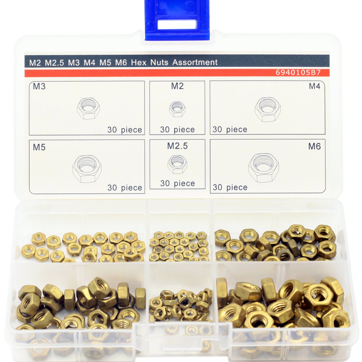 1/4 - 20 Nylon Inserto Esagono Dadi Di Bloccaggio, Finitura In Ottone - Foto 3