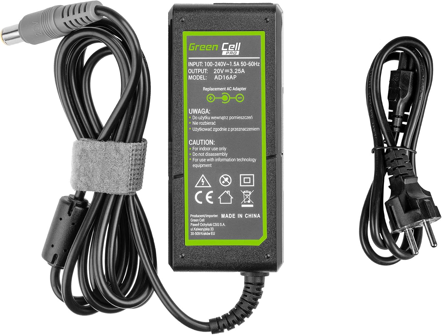 Green Cell compatible PRO 20V 3.25A 65W für Lenovo B590 ThinkPad R61 R, Black, S - Image 5