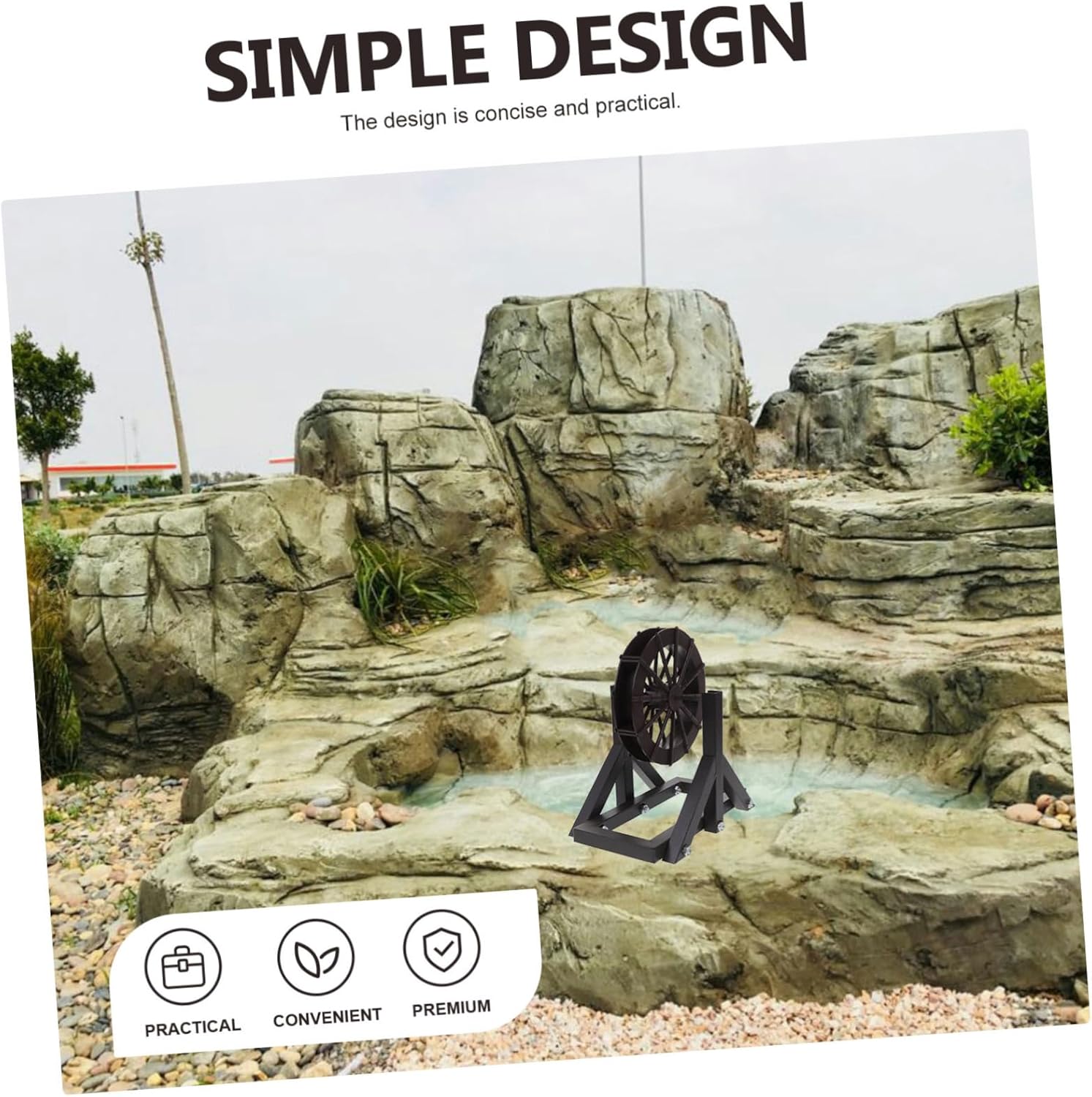 Micro Water Wheel Bracket DIY Landscape Decor Plastic Water Feature Accessory Zen Garden Tool Outdoor Indoor Fountain Decor