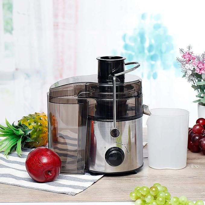 Extractor de Jugos Eléctrico 2 Velocidades 1000W Boca Ancha Acero Inoxidable Negro miniatura 2