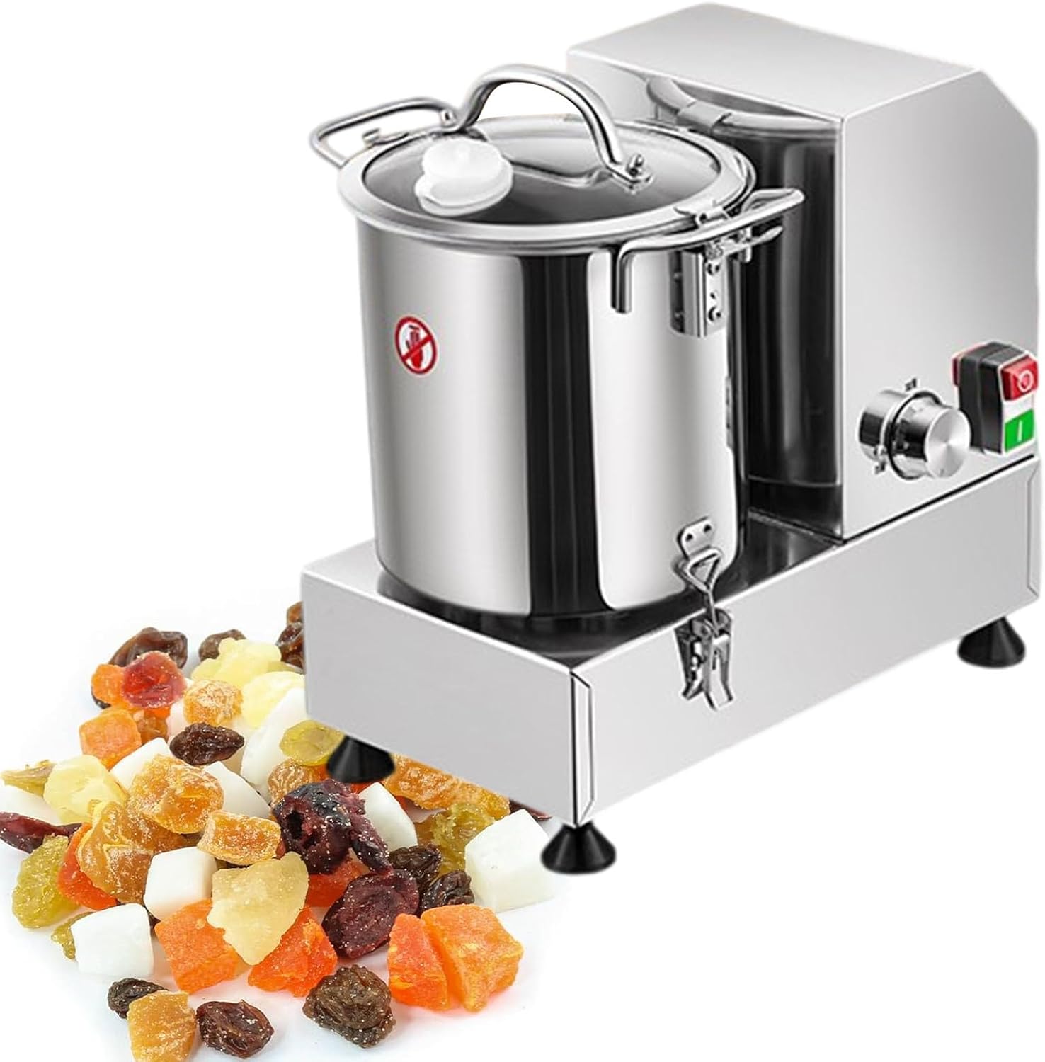 Electric Vegetable Meat Food Processor, Stainless Steel Food Chopper, 1200/1800W Electric Vegetable Meat Grinder Blender Cutter,9L