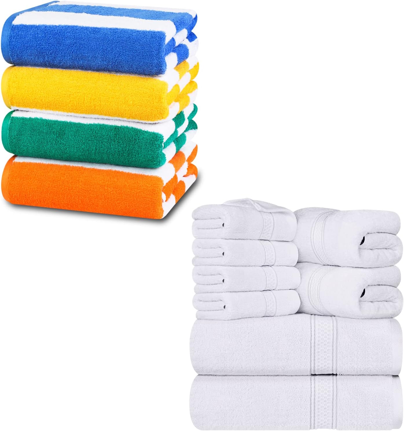 Utopia Towels Bundle of 12 Cabana Stripe Beach Towel