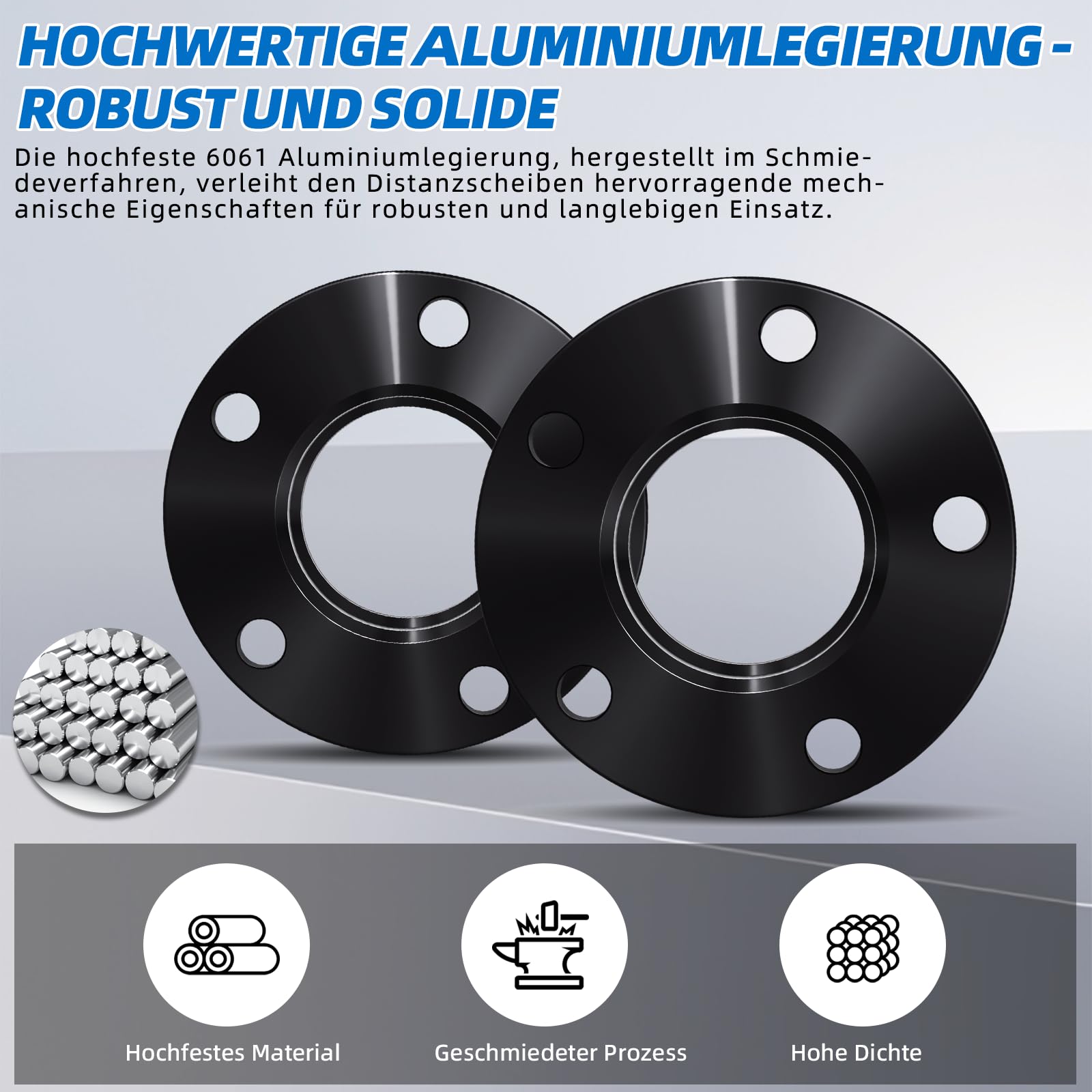 Radnaben-Distanzscheiben-Set, bestehend aus zwei 12-mm-Distanzscheiben, Lochkreis 5x120 mm, Mittenbohrungsdurchmesser 72,6 mm. Passend für BMW 3er E46, E90, E60 und Z4. (2x12mm 5x120 NLB:72.6)