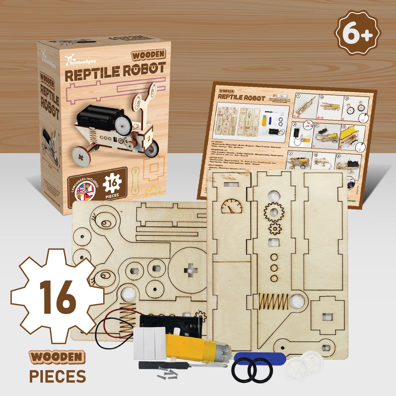 Science4you Wooden Robot for Kids Age 6 7 8+ Years Old, Wooden Models, Robot Building Kit, Reptile Model - Image 2