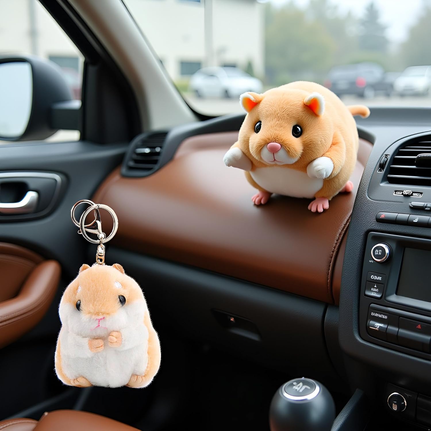 Khaki Hamster Keychain Charms Wallet Backpack Handbag Charms Automobile Trim Women's Key Rings and Keychains Automobile,Decorations,Car Keychain(This product is not suitable for children under 12) - Image 5