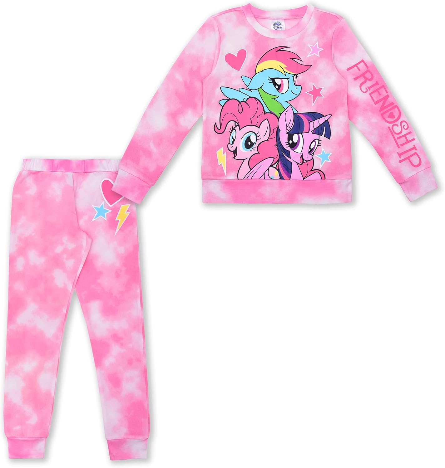 My Little Pony Hasbro Girls Sweatshirt and Joggers Set for Little and Big Kids Pink