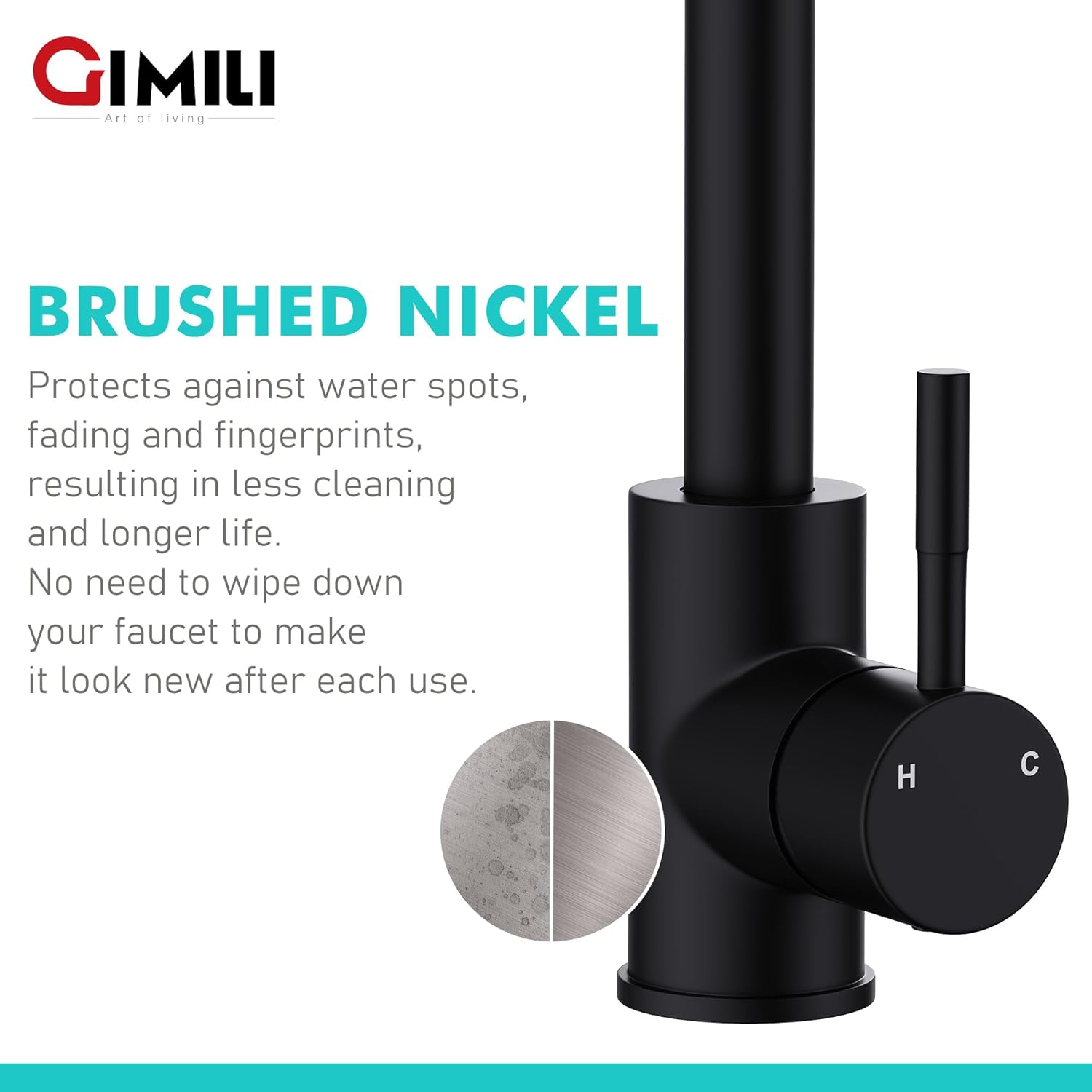 GIMILI Black Bar Sink Faucet, Modern Bar Single Hole, Prep Wet Small for Kitchen Farmhouse RV Camper Outdoor Utility Bathroom
